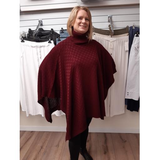 KNITTED COWL NECK PONCHO